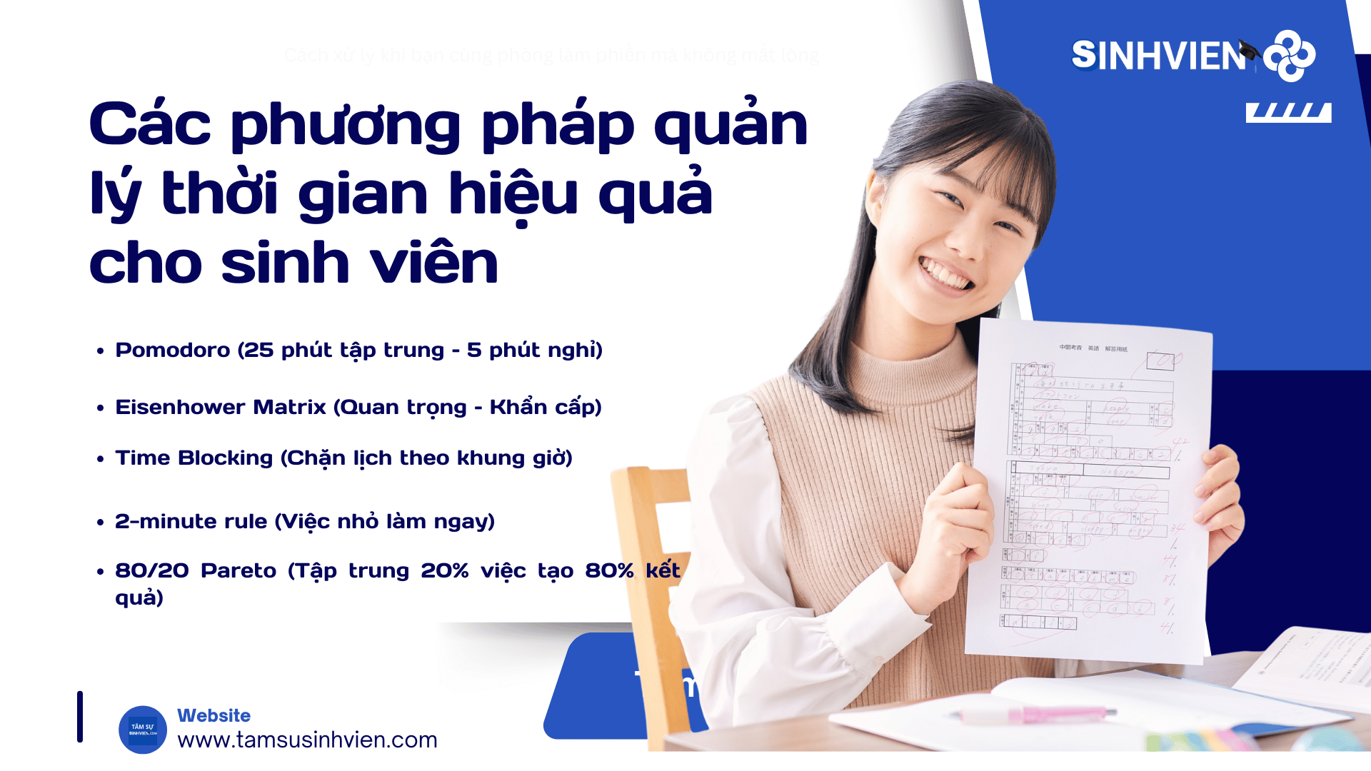 Cách Quản Lý Thời Gian Học và Làm Thêm Hiệu Quả Nhất (Kinh Nghiệm Thực Chiến) 3 Các phương pháp quản lý thời gian hiệu quả cho sinh viên